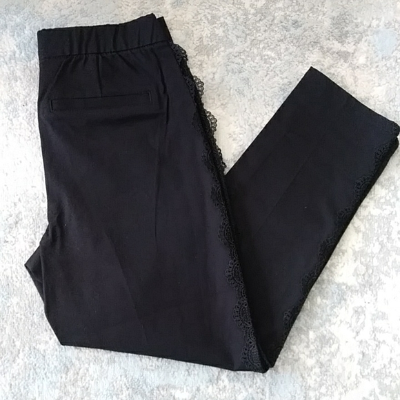 Isaac Mizrahi Live! Scalloped Lace Trim Pants 2P Black - Picture 2 of 16